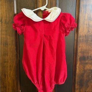 Charming Red Baby Bubble with White Collar
